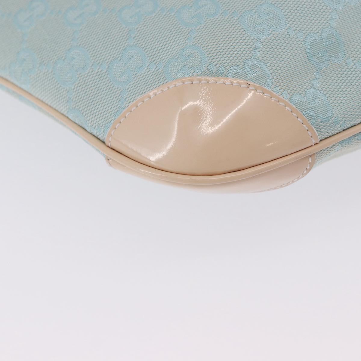 GUCCI GG Canvas Shoulder Bag Outlet Light Blue Gold 001 4158 Auth 199129V