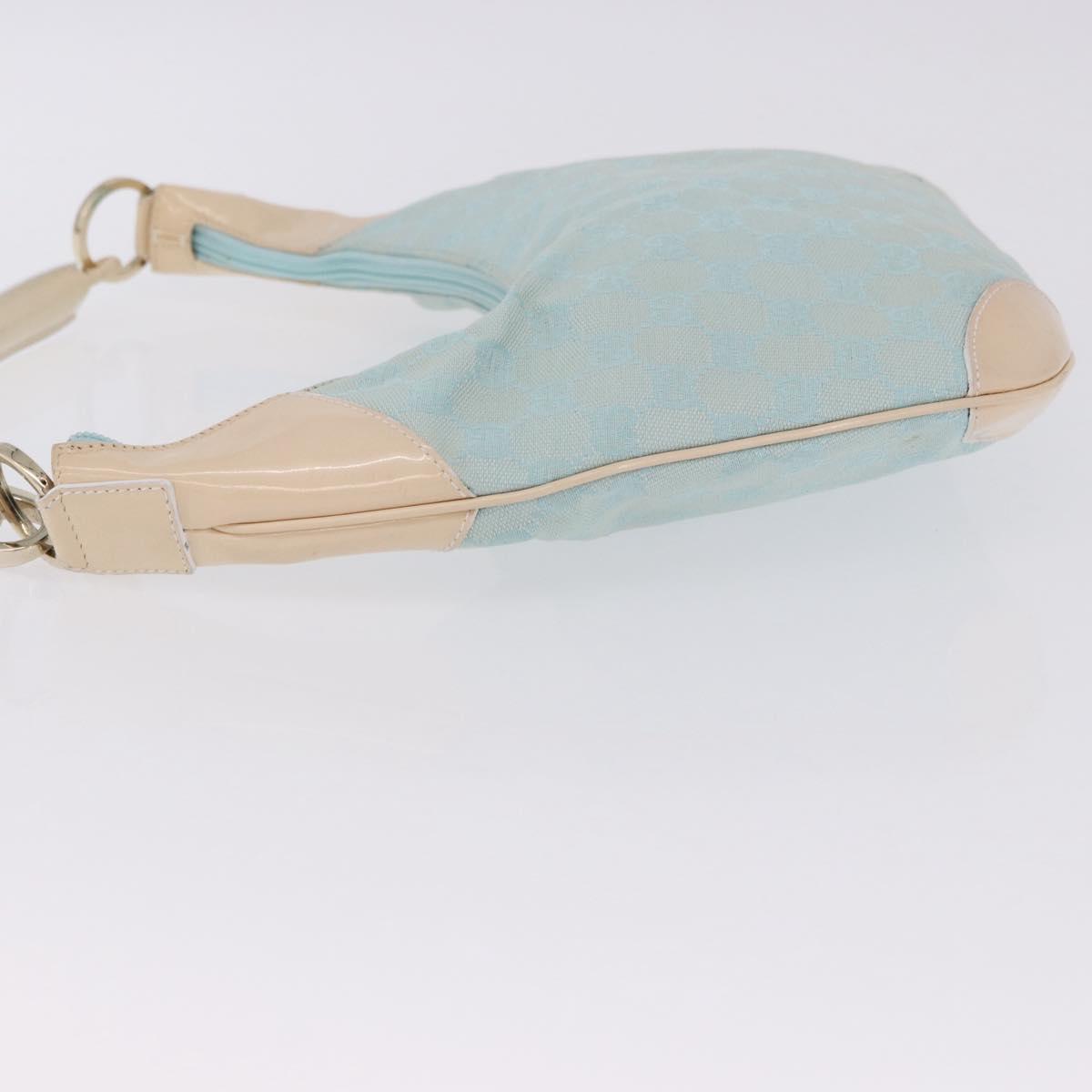 GUCCI GG Canvas Shoulder Bag Outlet Light Blue Gold 001 4158 Auth 199129V