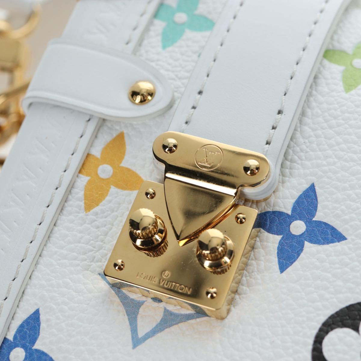 LOUIS VUITTON Monogram Multicolor Side Trunk MM Bag White M14046 Auth 199130SM