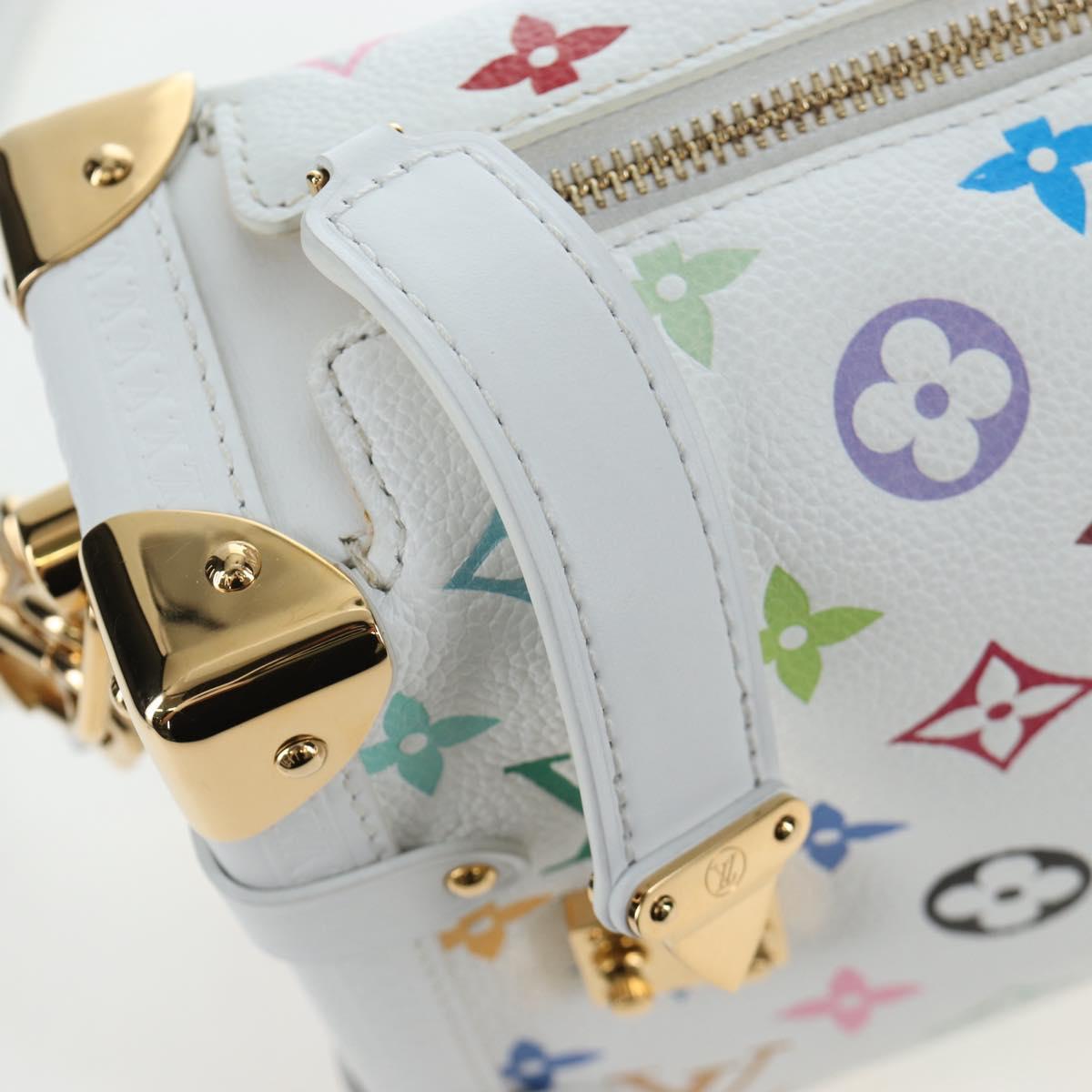 LOUIS VUITTON Monogram Multicolor Side Trunk MM Bag White M14046 Auth 199130SM