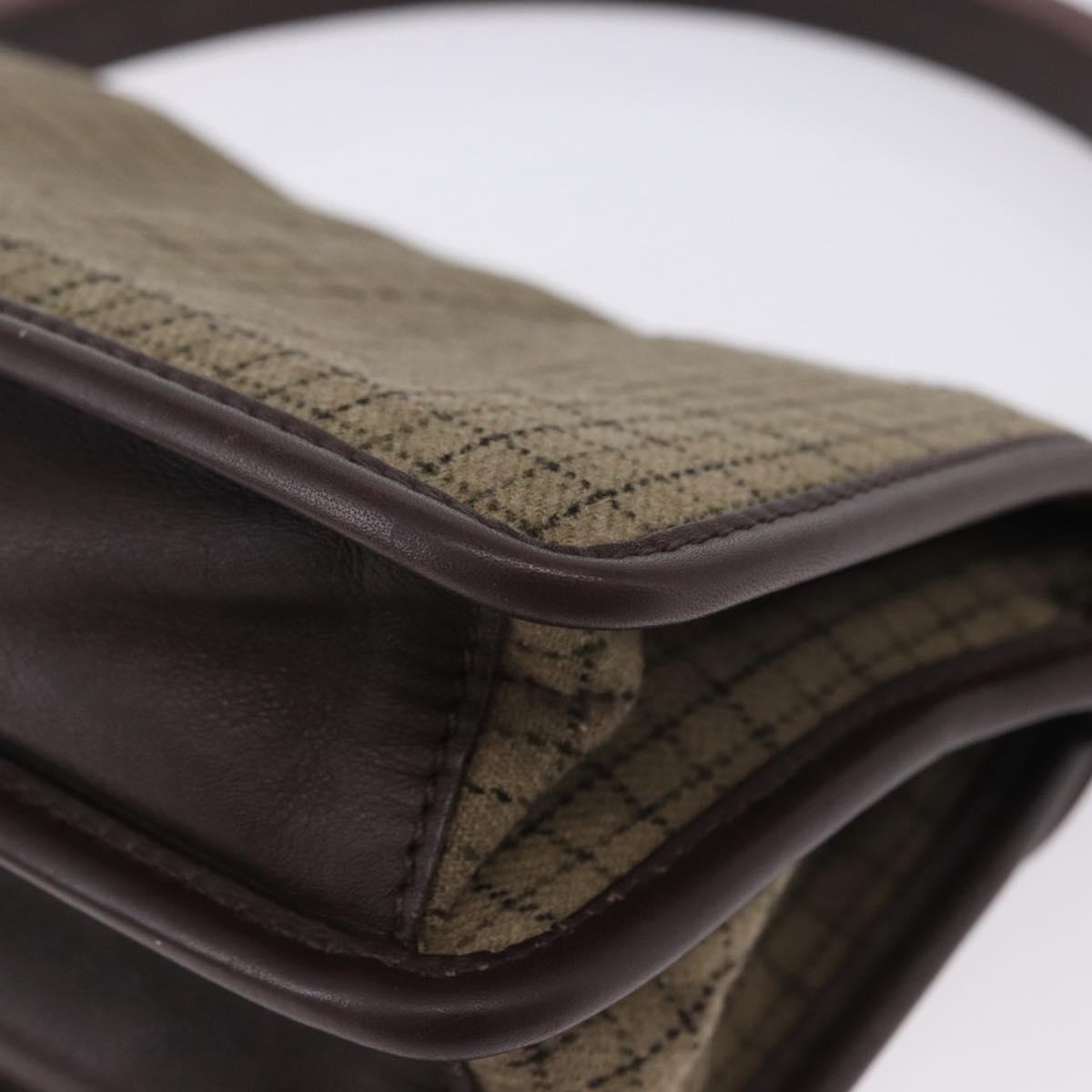 Miu Miu Hand Bag Wool Beige Gold Auth 199131V