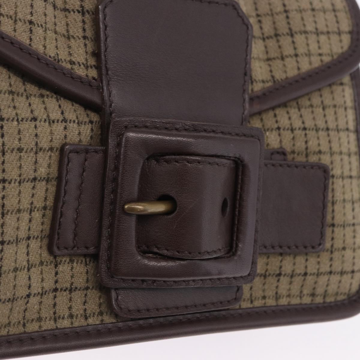 Miu Miu Hand Bag Wool Beige Gold Auth 199131V