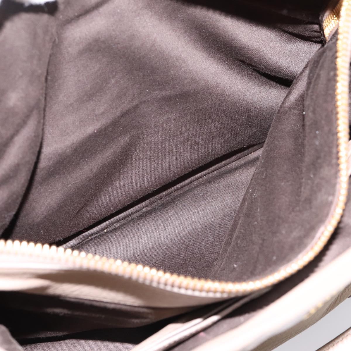 Miu Miu Tote Bag Leather 2way Beige Gold Auth 199139V