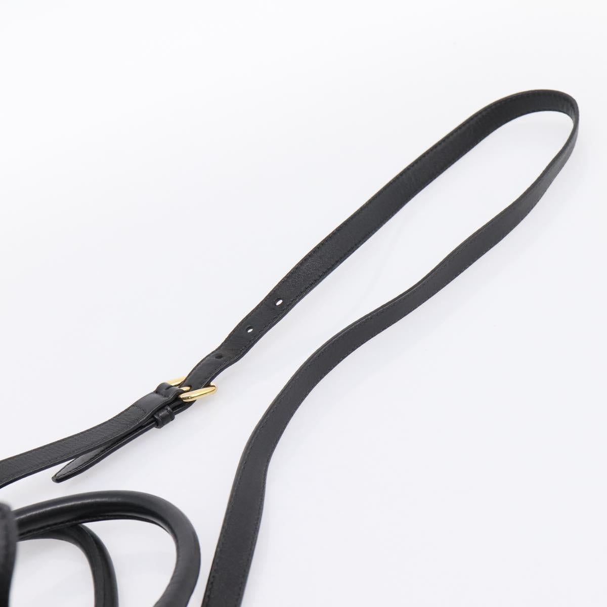 PRADA Gathered Hand Bag Nylon 2way Black Gold Auth 199147V