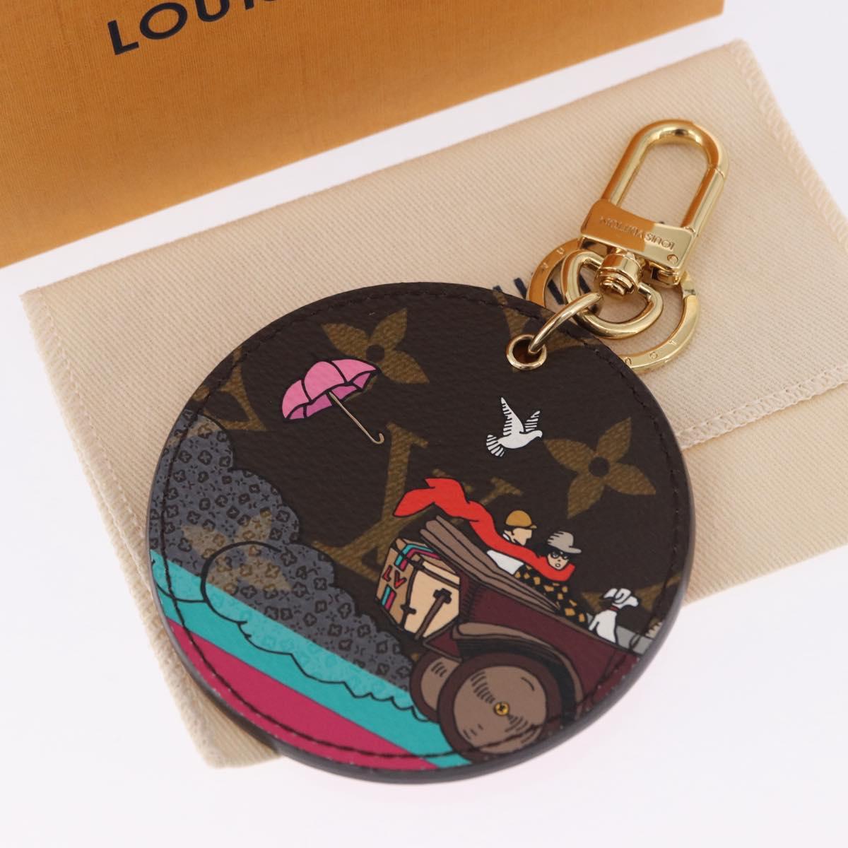 LOUIS VUITTON Damier Ebene Key Holder Illustre Charm M65138 LV Auth 199151V