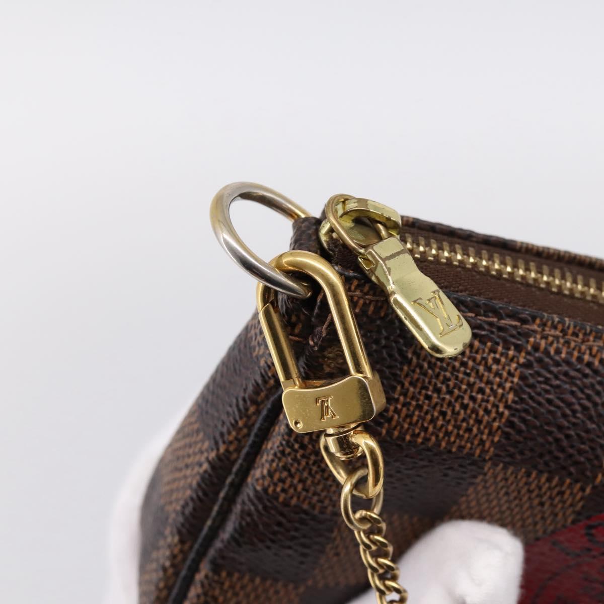 LOUIS VUITTON Damier Ebene T&B Mini Pochette Accessoires N58011 LV Auth 199155A