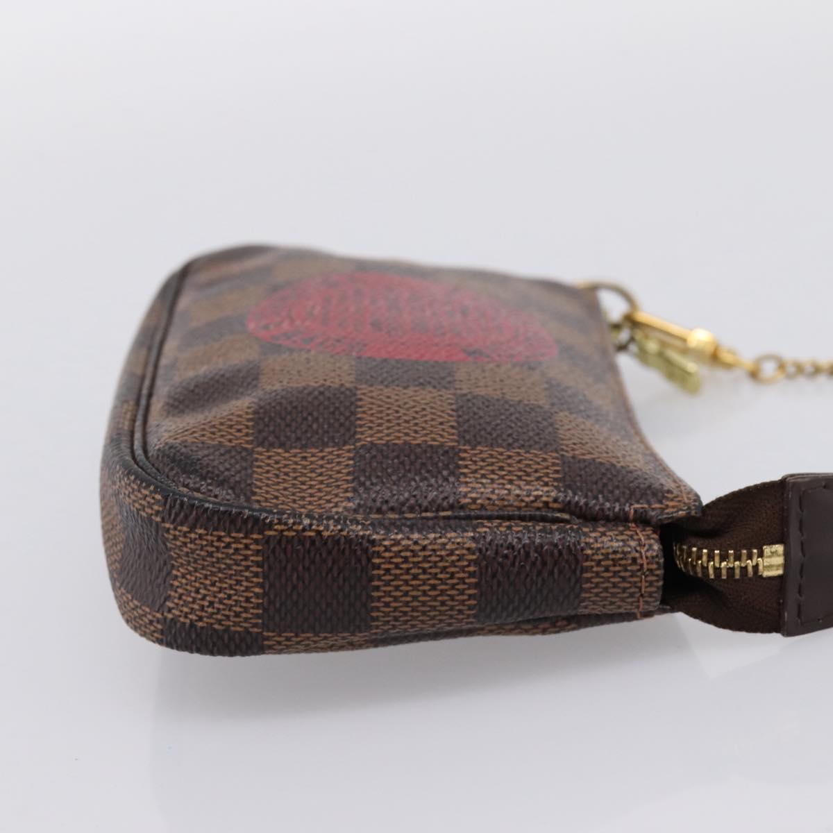 LOUIS VUITTON Damier Ebene T&B Mini Pochette Accessoires N58011 LV Auth 199155A