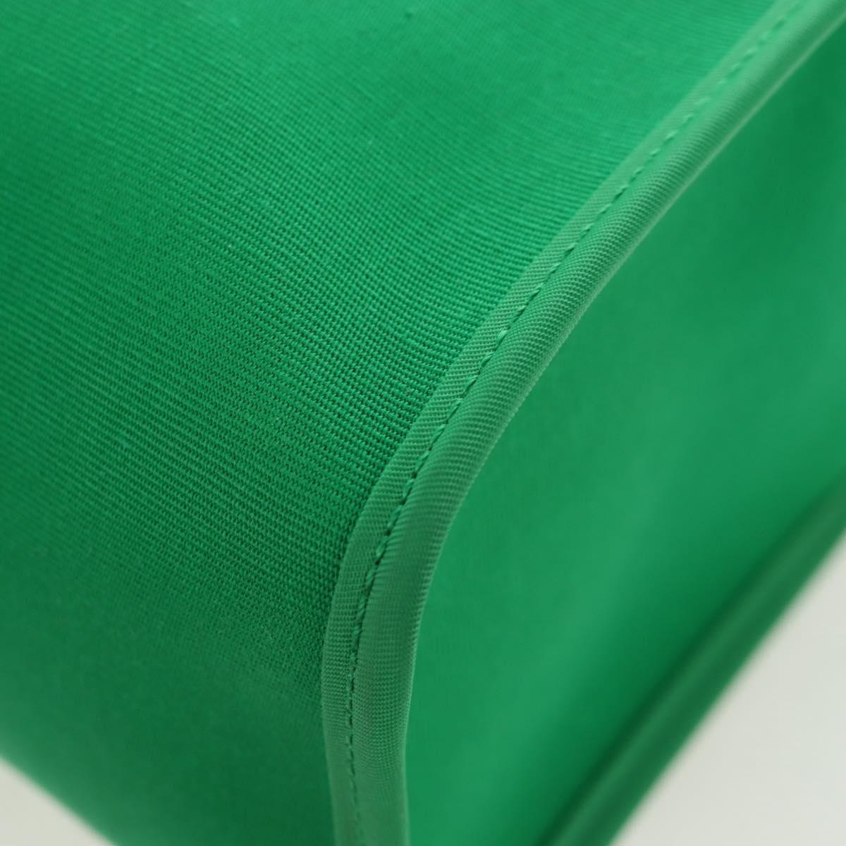 HERMES Air Zip PM Hand Bag Canvas 2way Green Silver Auth 199157SM