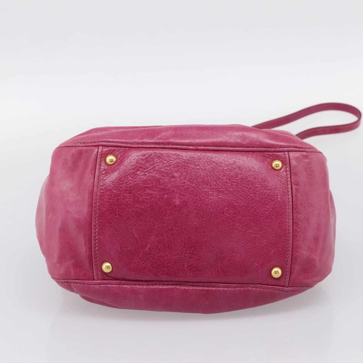 Miu Miu Hand Bag Vitellolux 2way Pink Gold Auth 199159M