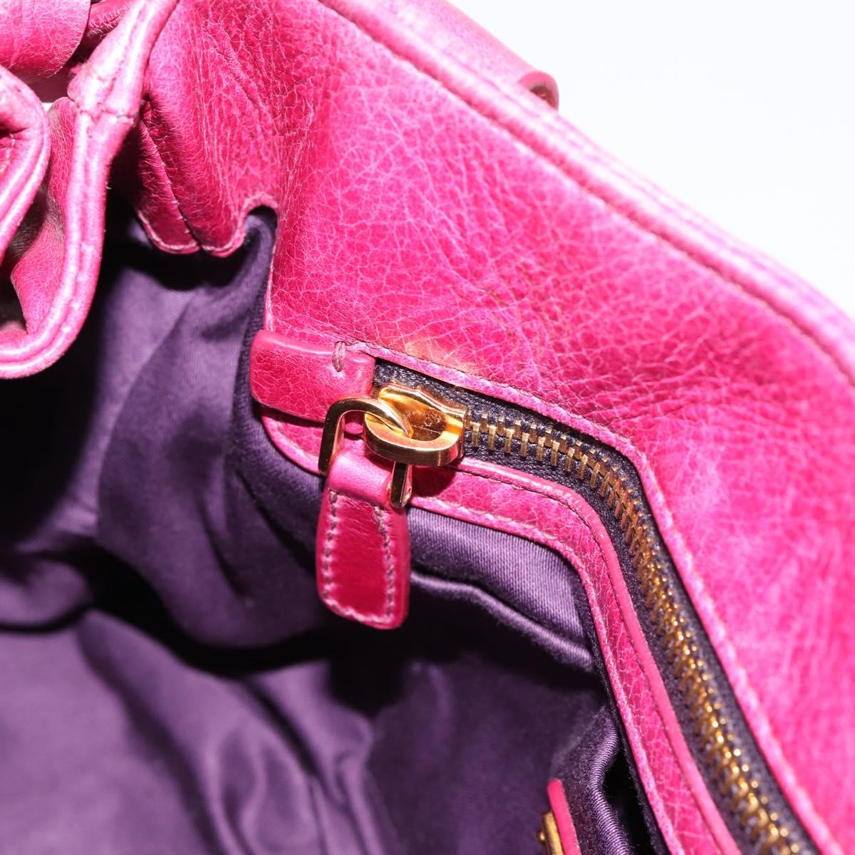 Miu Miu Hand Bag Vitellolux 2way Pink Gold Auth 199159M