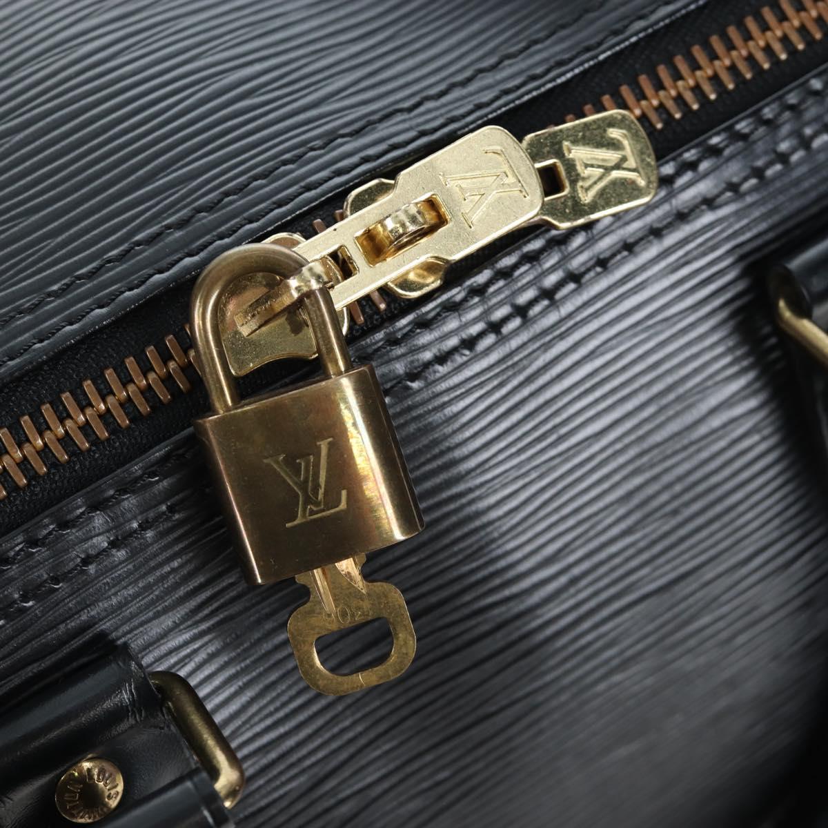 LOUIS VUITTON Epi Keepall 45 Boston Bag Noir M42972 LV Auth 199174V
