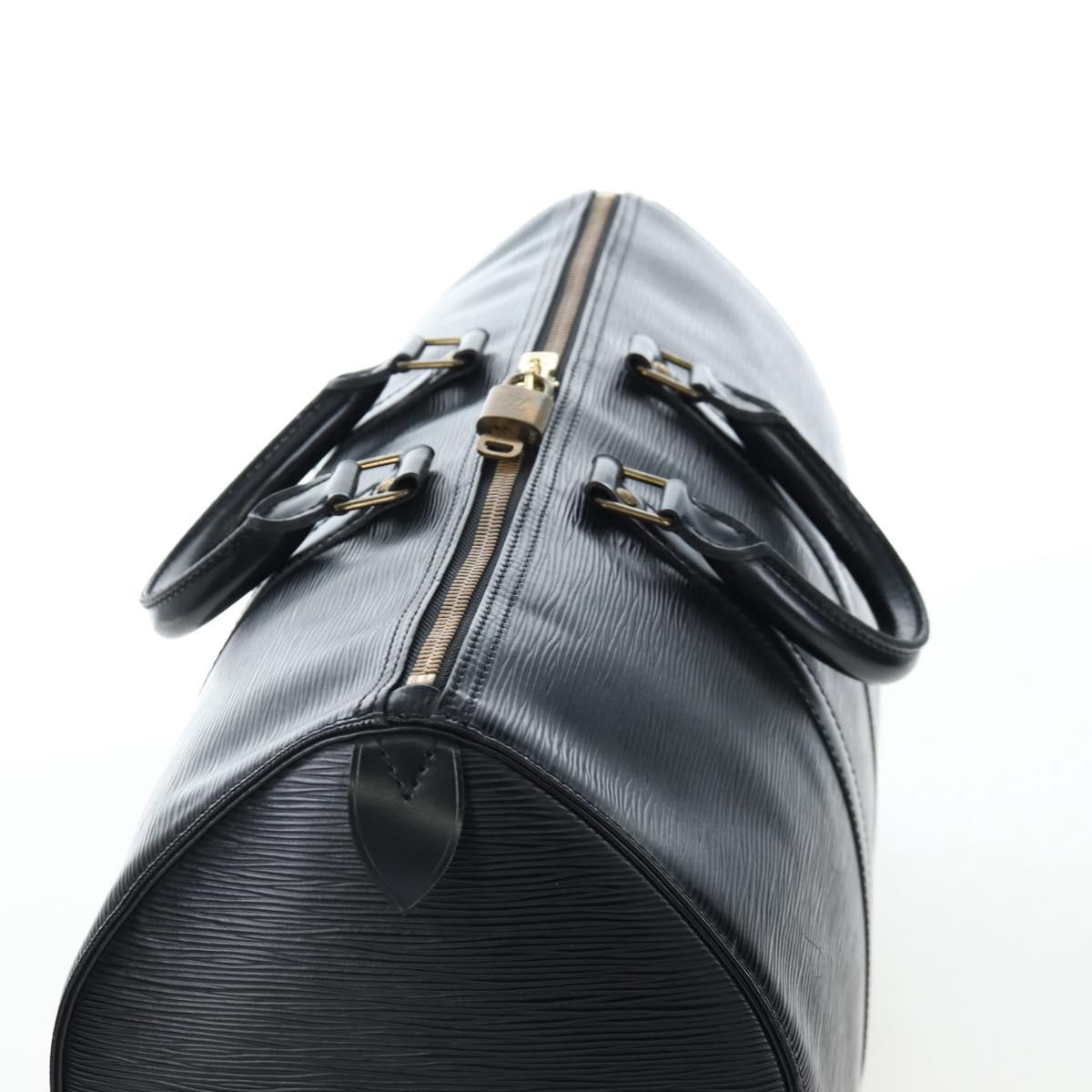 LOUIS VUITTON Epi Keepall 45 Boston Bag Noir M42972 LV Auth 199174V