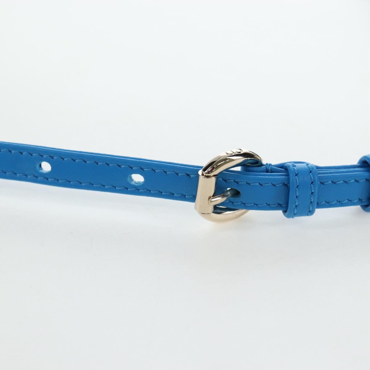 Christian Dior Lady Dior Hand Bag Beads 2way Blue Gold Tone Auth 199182SM