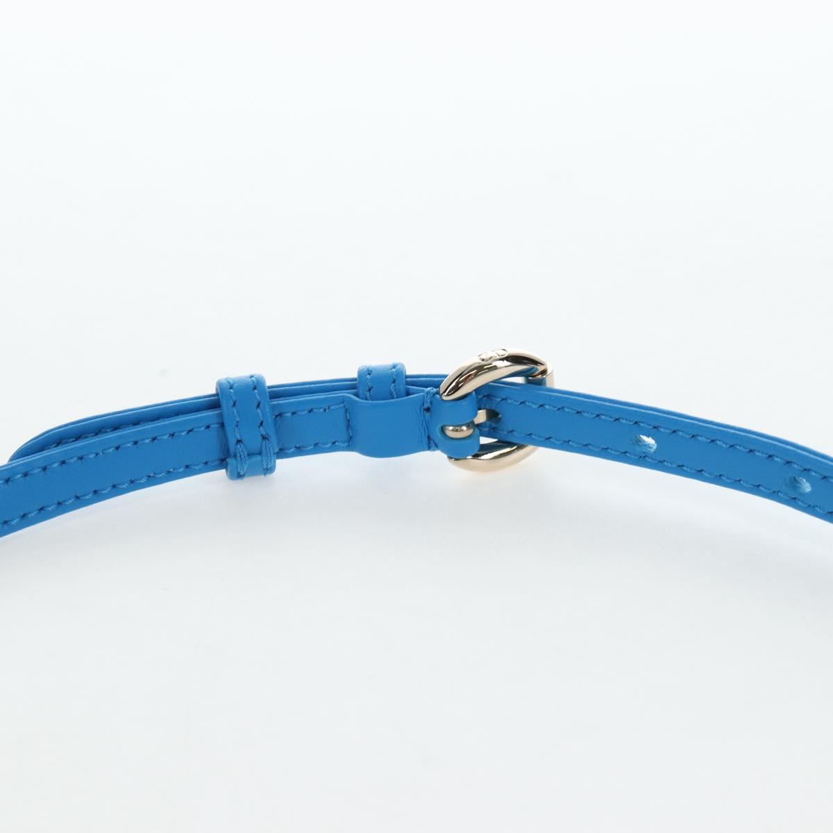 Christian Dior Lady Dior Hand Bag Beads 2way Blue Gold Tone Auth 199182SM