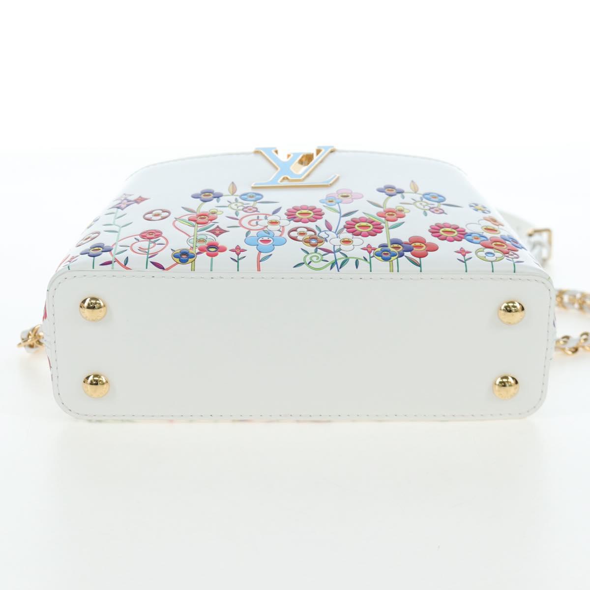 LOUIS VUITTON x TM Capucines EW Mini Leather 2way White M13246 Auth 199183SM