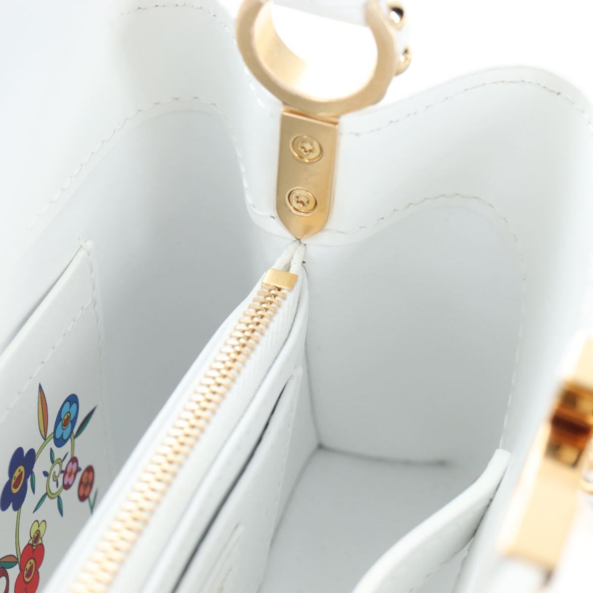 LOUIS VUITTON x TM Capucines EW Mini Leather 2way White M13246 Auth 199183SM