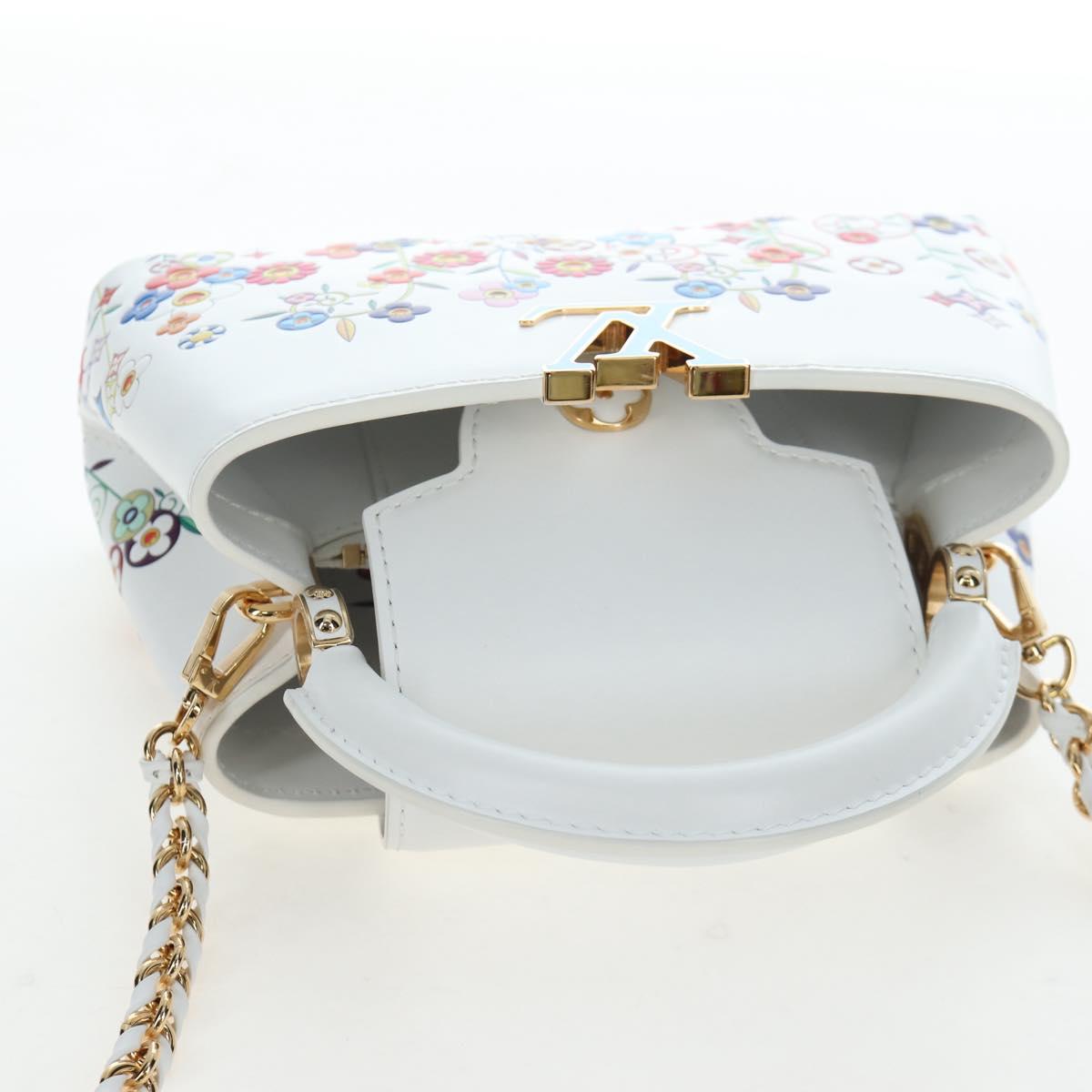 LOUIS VUITTON x TM Capucines EW Mini Leather 2way White M13246 Auth 199183SM