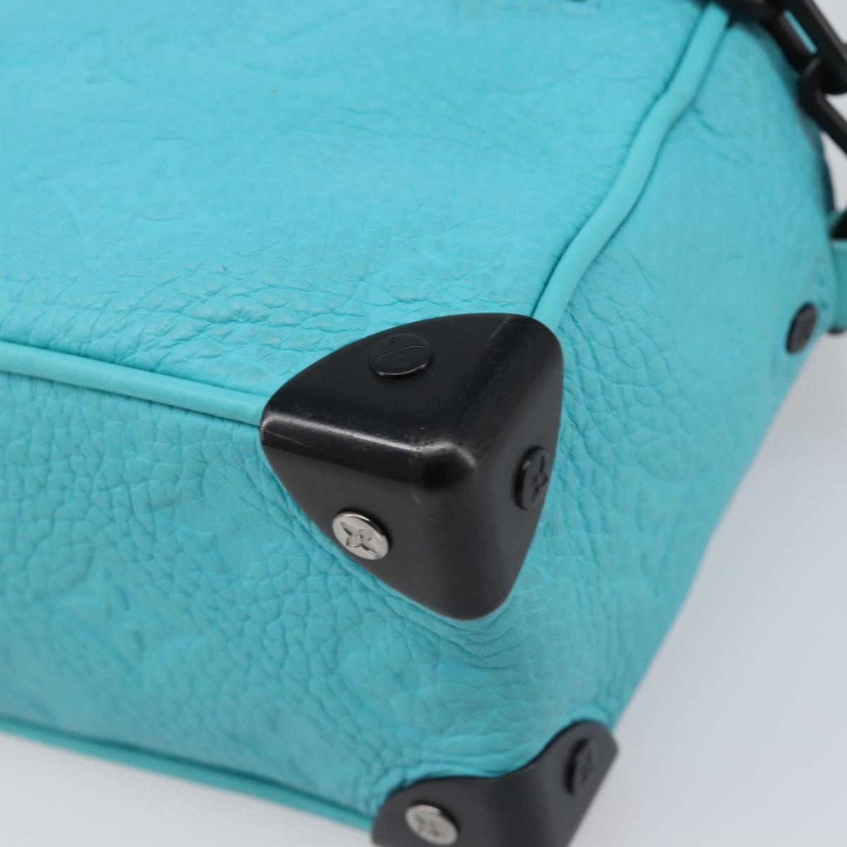LOUIS VUITTON Mini Soft Trunk Taurillon Leather Blue Black M11673 Auth 199184SAM