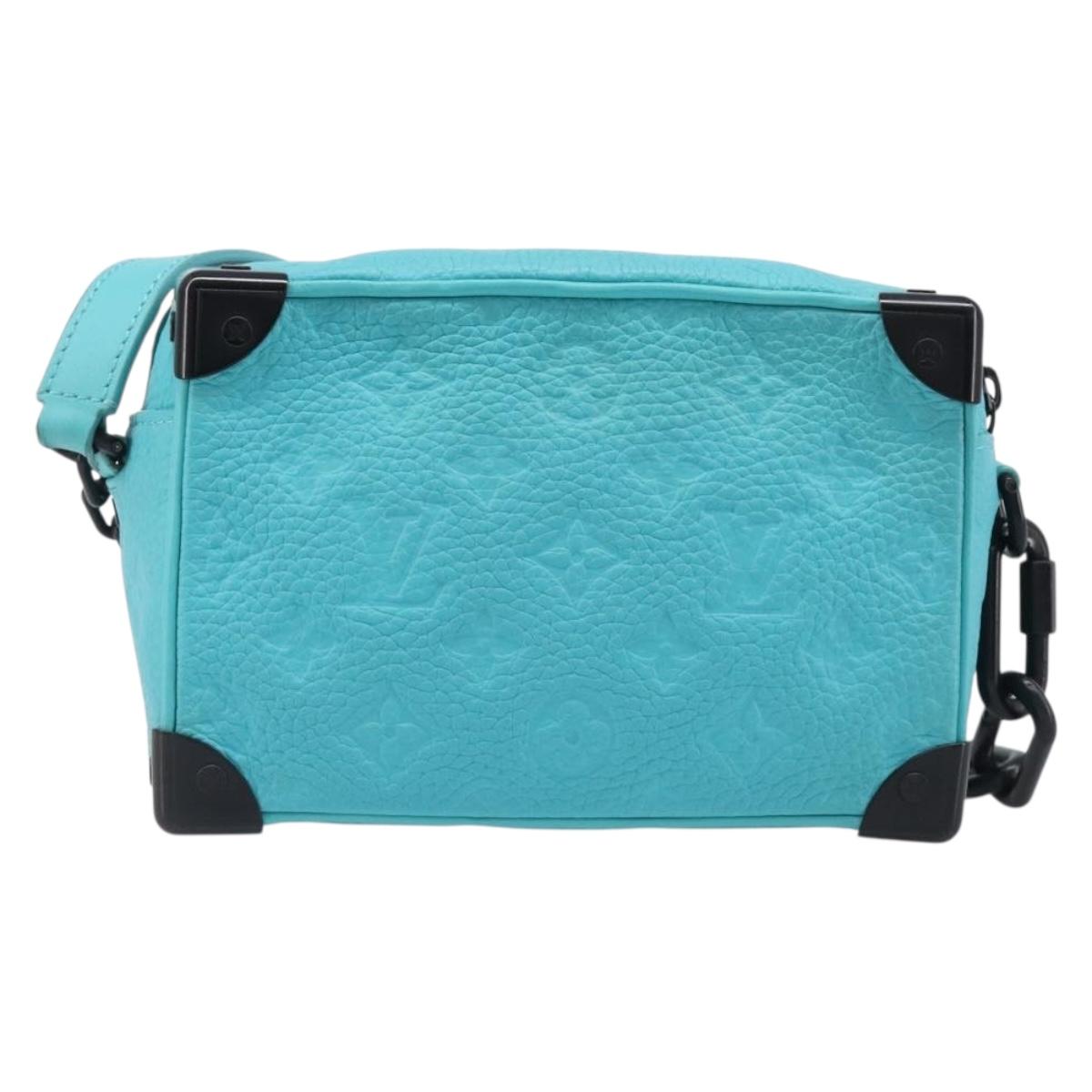 LOUIS VUITTON Mini Soft Trunk Taurillon Leather Blue Black M11673 Auth 199184SAM