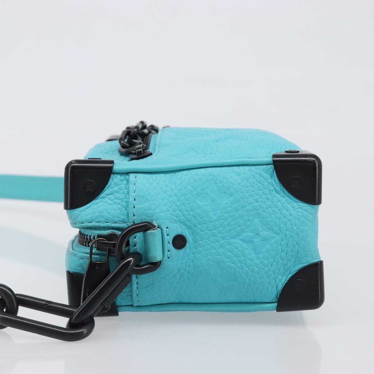LOUIS VUITTON Mini Soft Trunk Taurillon Leather Blue Black M11673 Auth 199184SAM