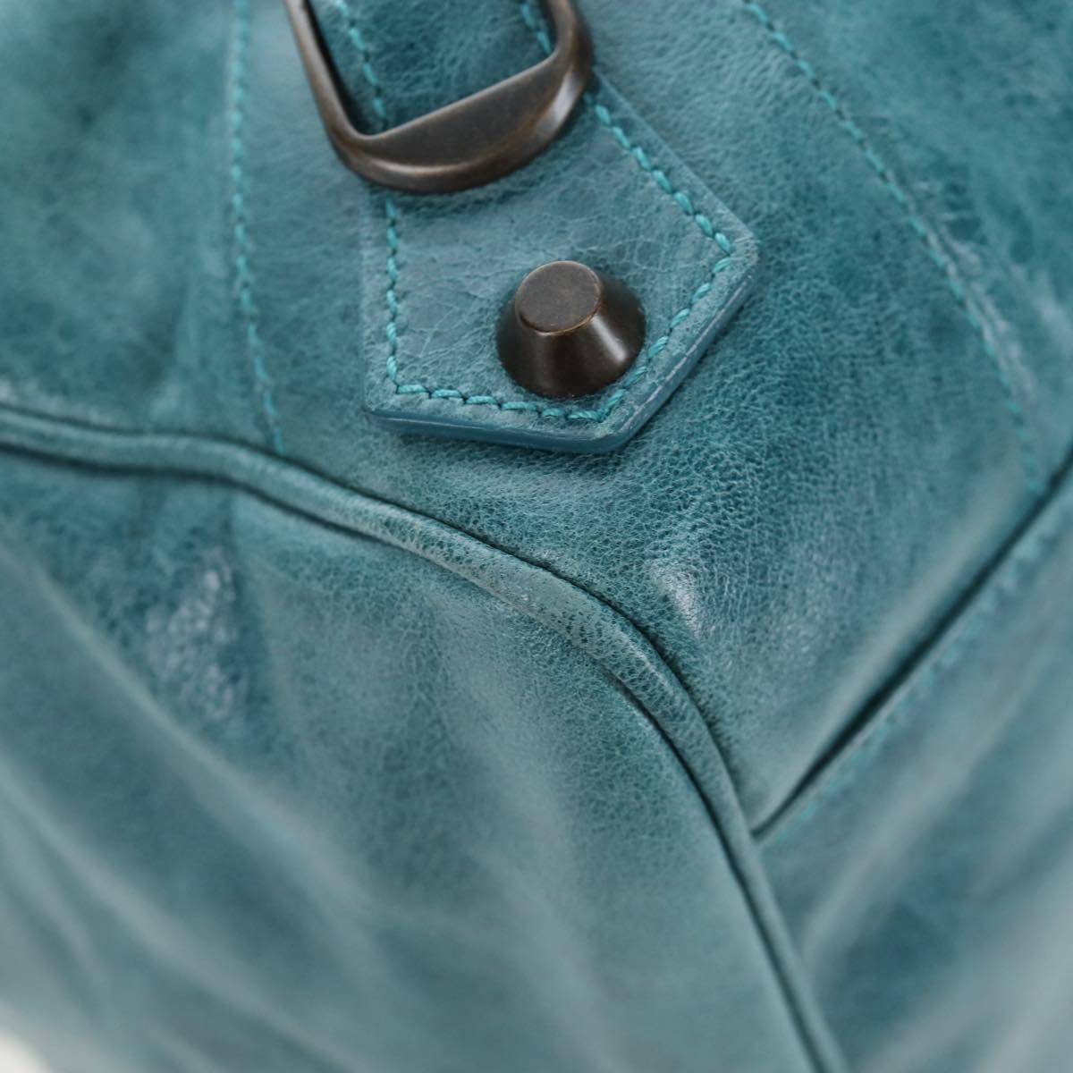 BALENCIAGA The Twiggy Hand Bag Leather 2way Green 128523 Auth 199185V
