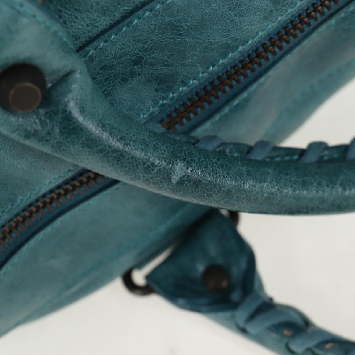 BALENCIAGA The Twiggy Hand Bag Leather 2way Green 128523 Auth 199185V