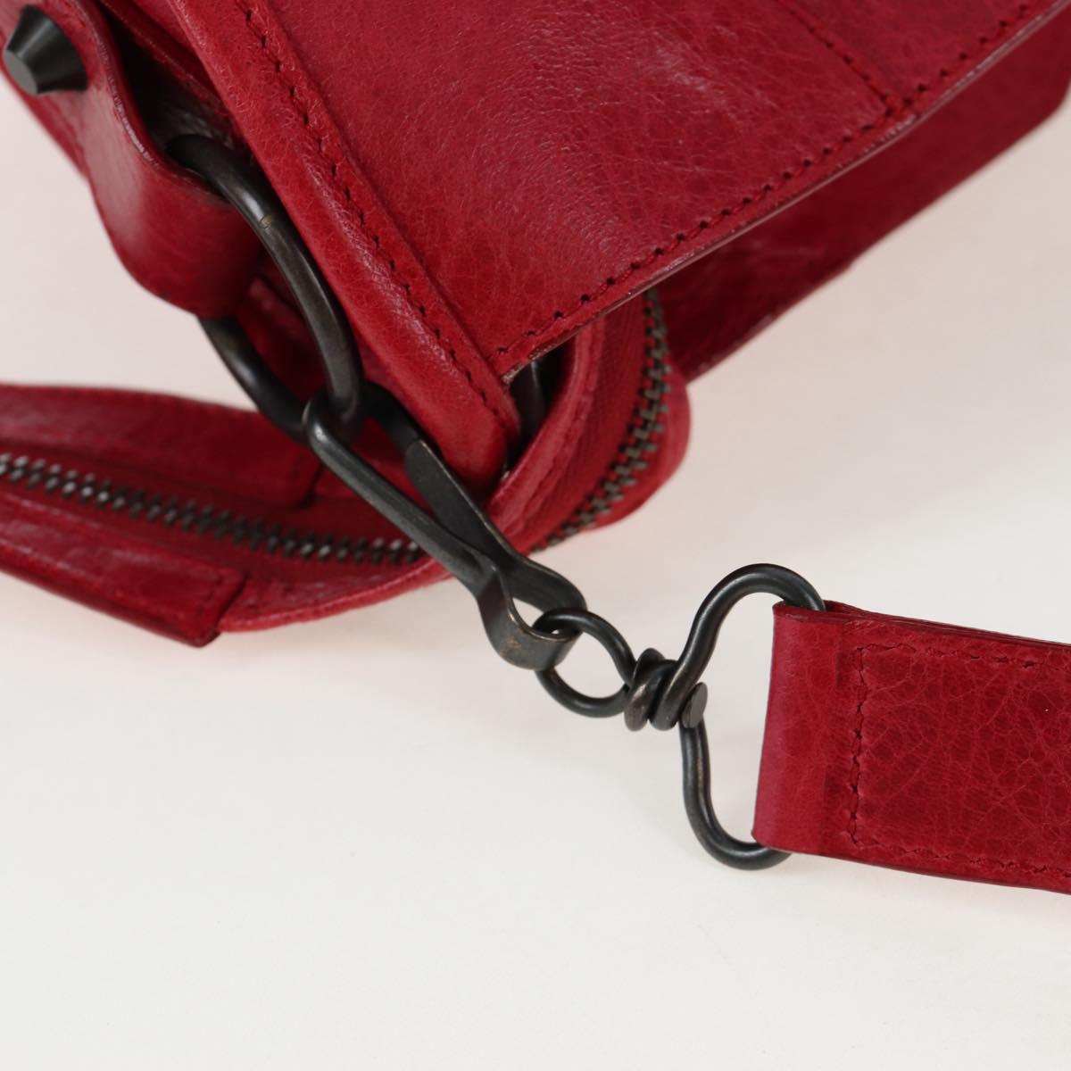 BALENCIAGA The City Hand Bag Leather Red 115748 Auth 199189V