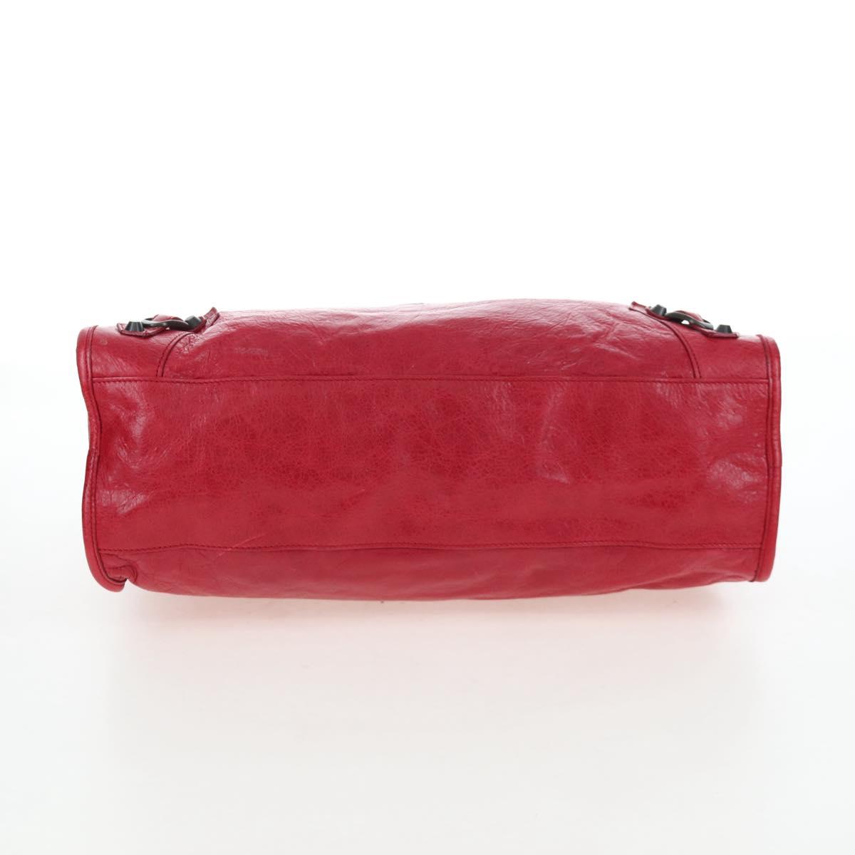 BALENCIAGA The City Hand Bag Leather Red 115748 Auth 199189V