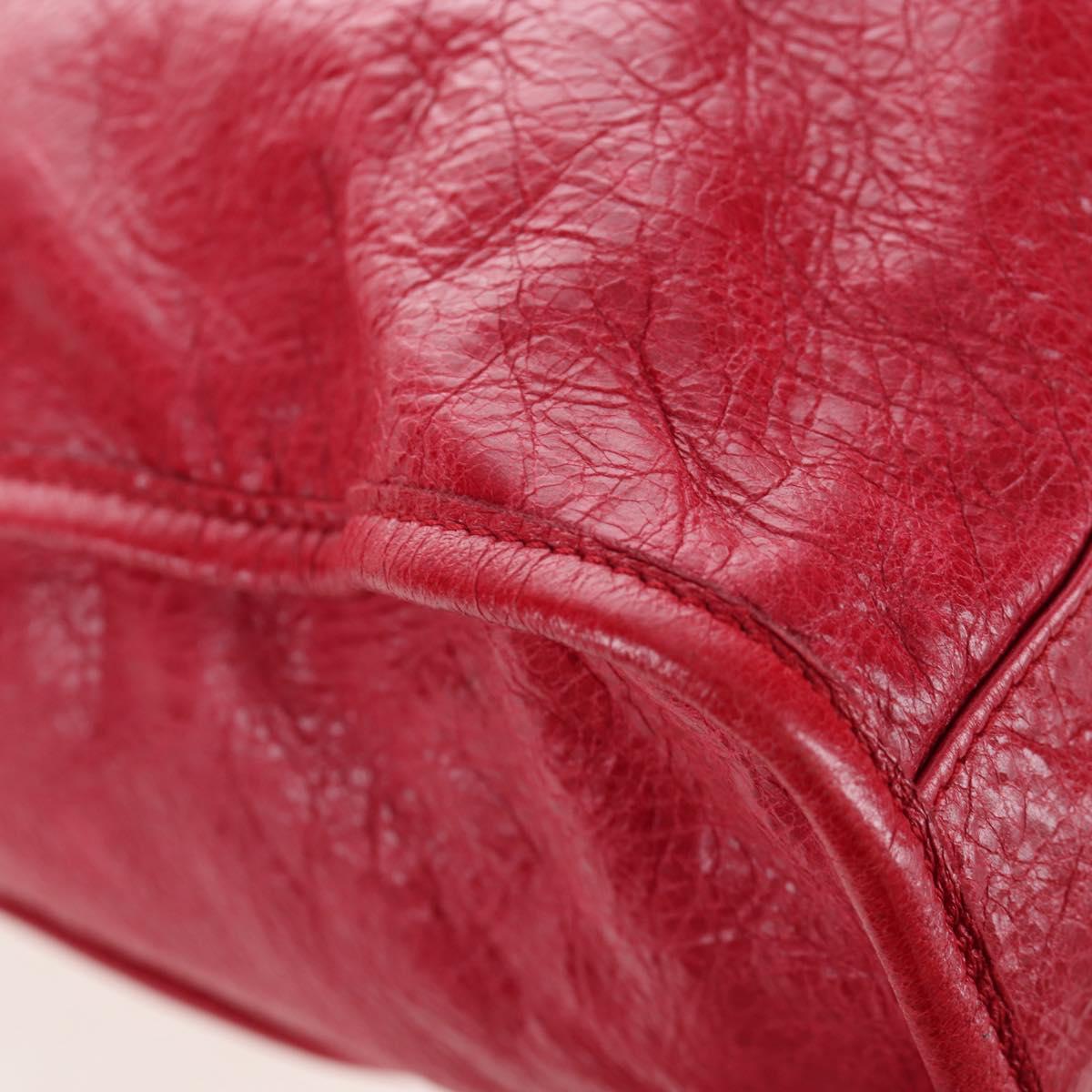 BALENCIAGA The City Hand Bag Leather Red 115748 Auth 199189V