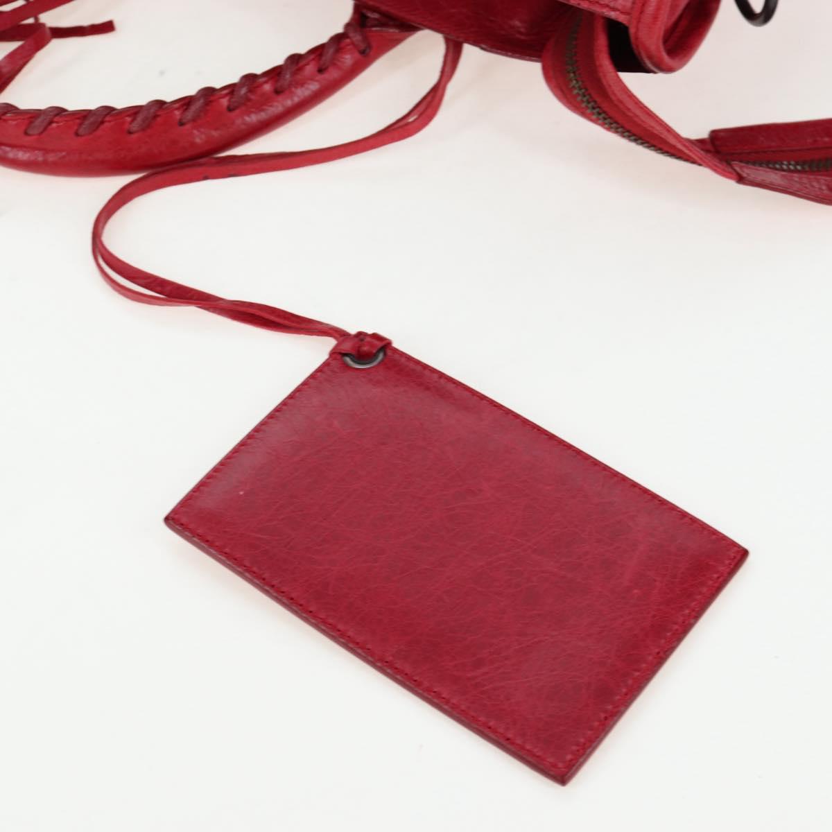 BALENCIAGA The City Hand Bag Leather Red 115748 Auth 199189V
