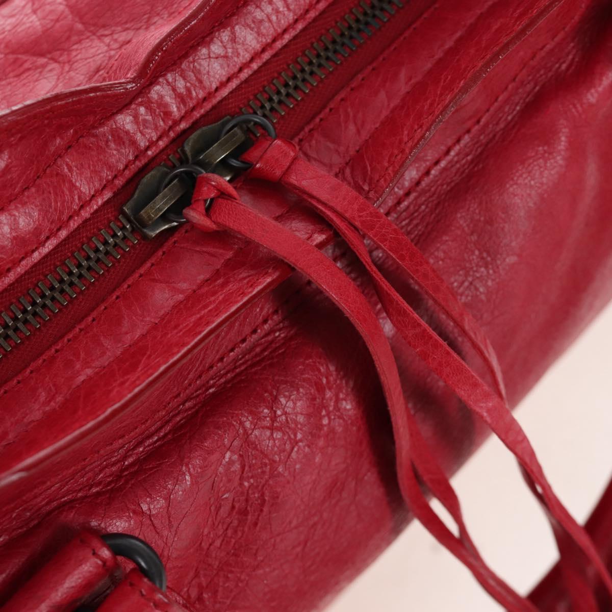 BALENCIAGA The City Hand Bag Leather Red 115748 Auth 199189V