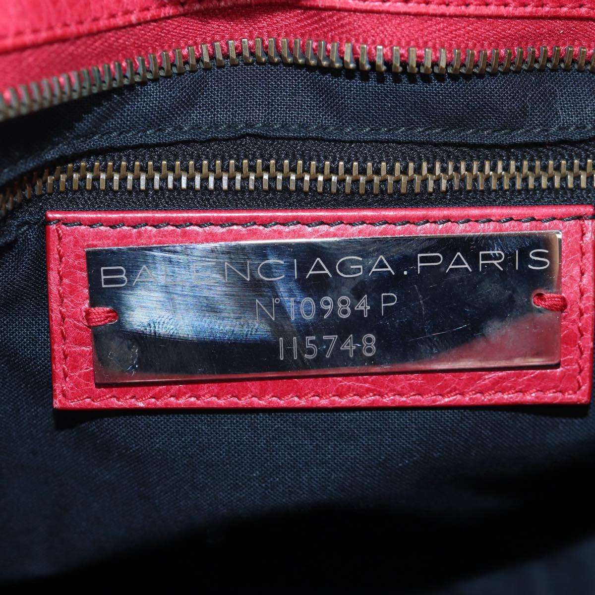 BALENCIAGA The City Hand Bag Leather Red 115748 Auth 199189V