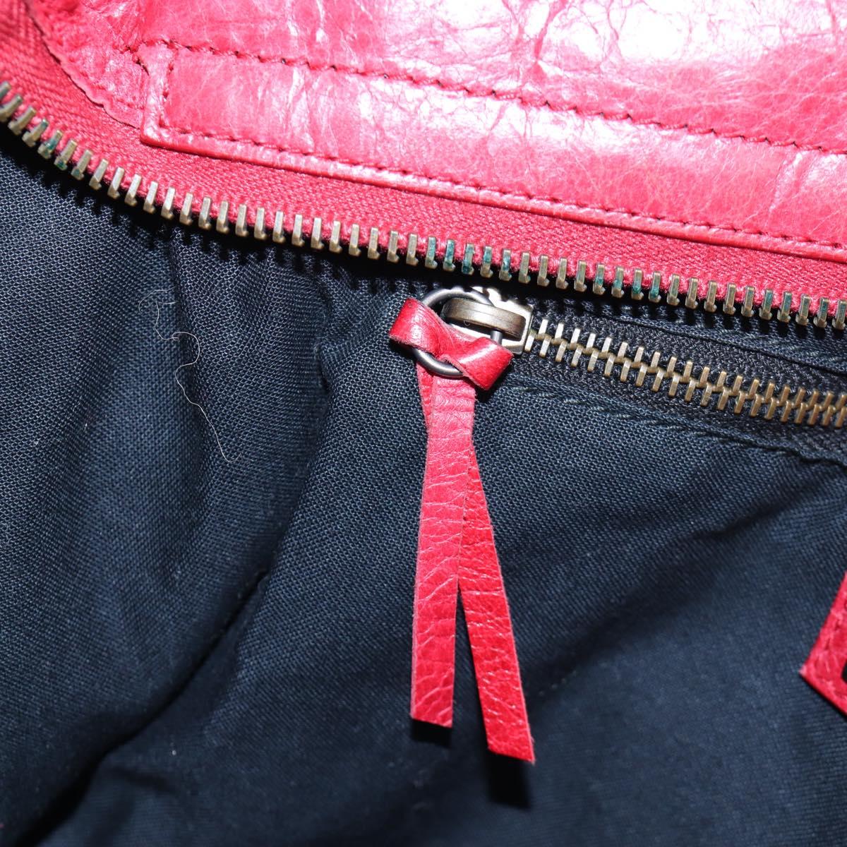 BALENCIAGA The City Hand Bag Leather Red 115748 Auth 199189V