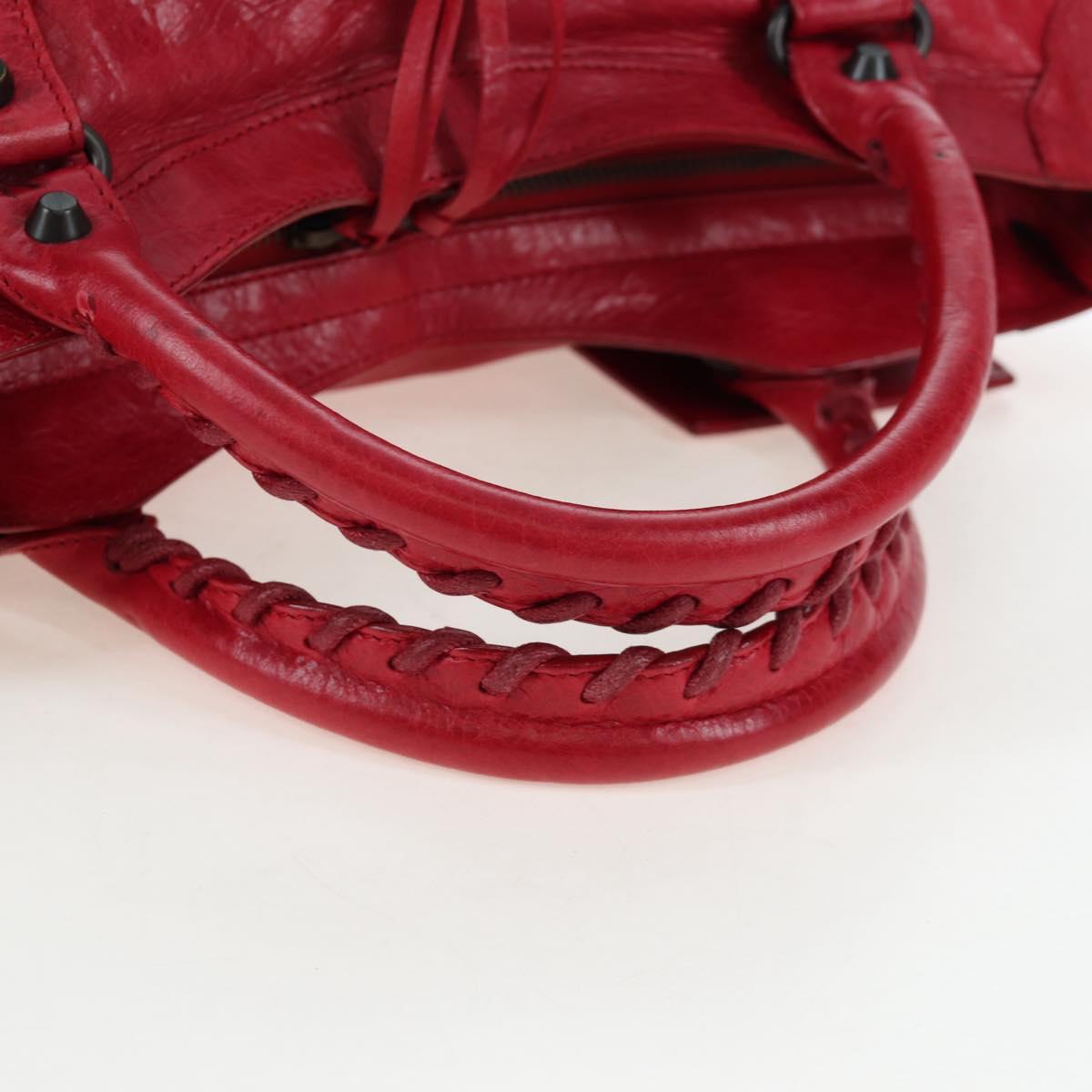 BALENCIAGA The City Hand Bag Leather Red 115748 Auth 199189V