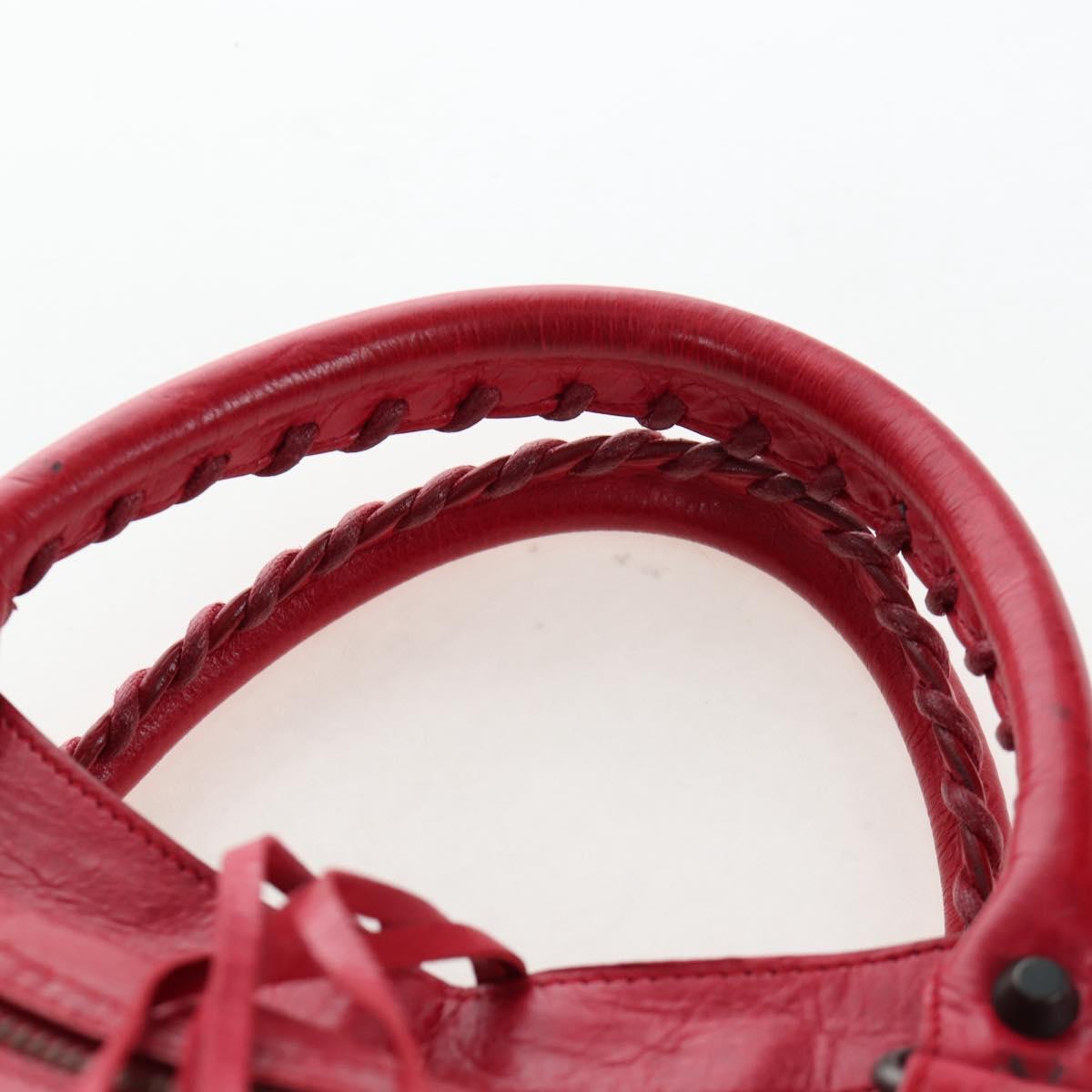 BALENCIAGA The City Hand Bag Leather Red 115748 Auth 199189V