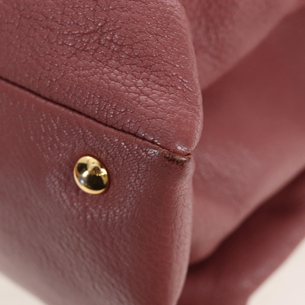 Miu Miu Hand Bag Leather 2way Pink Gold Auth 199193V