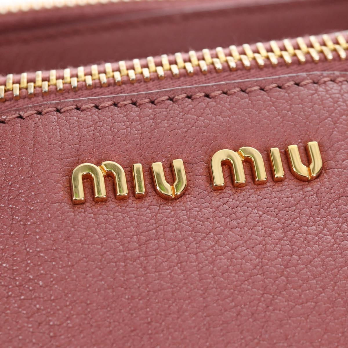 Miu Miu Hand Bag Leather 2way Pink Gold Auth 199193V