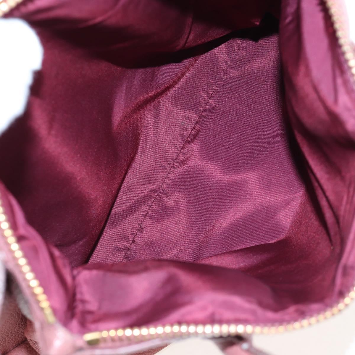 Miu Miu Hand Bag Leather 2way Pink Gold Auth 199193V
