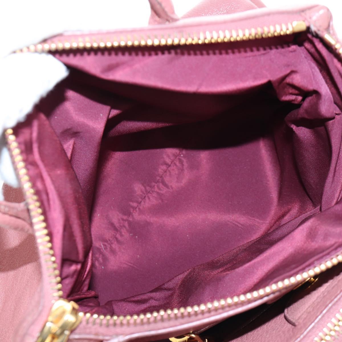 Miu Miu Hand Bag Leather 2way Pink Gold Auth 199193V
