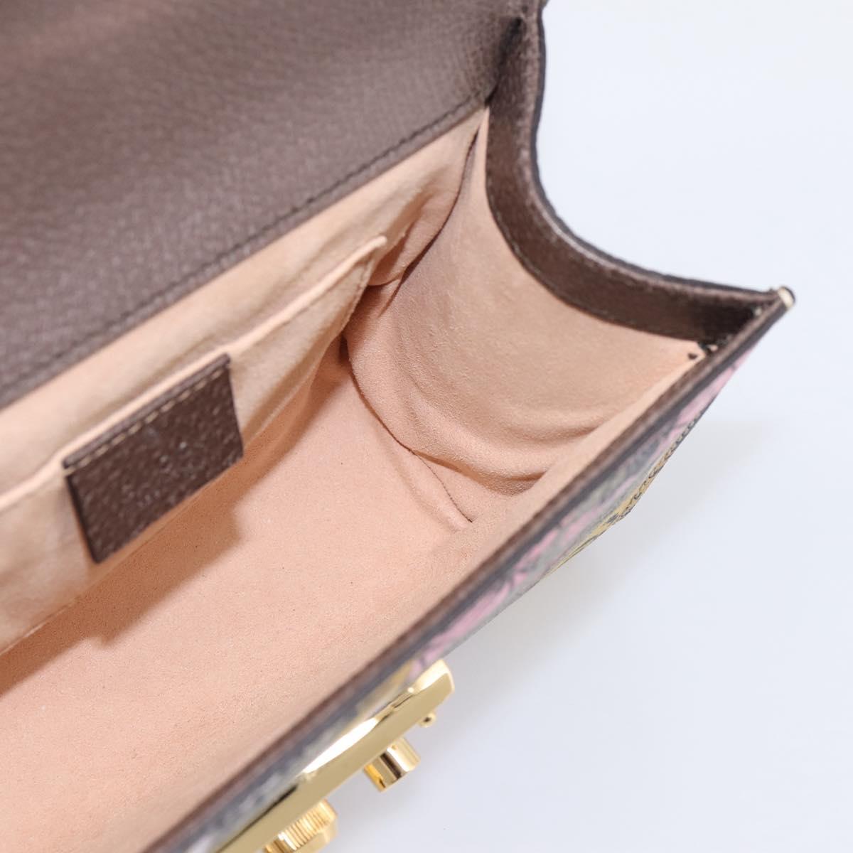 GUCCI GG Supreme Chain Shoulder Bag PVC Beige Gold 409487 Auth 199195SAM