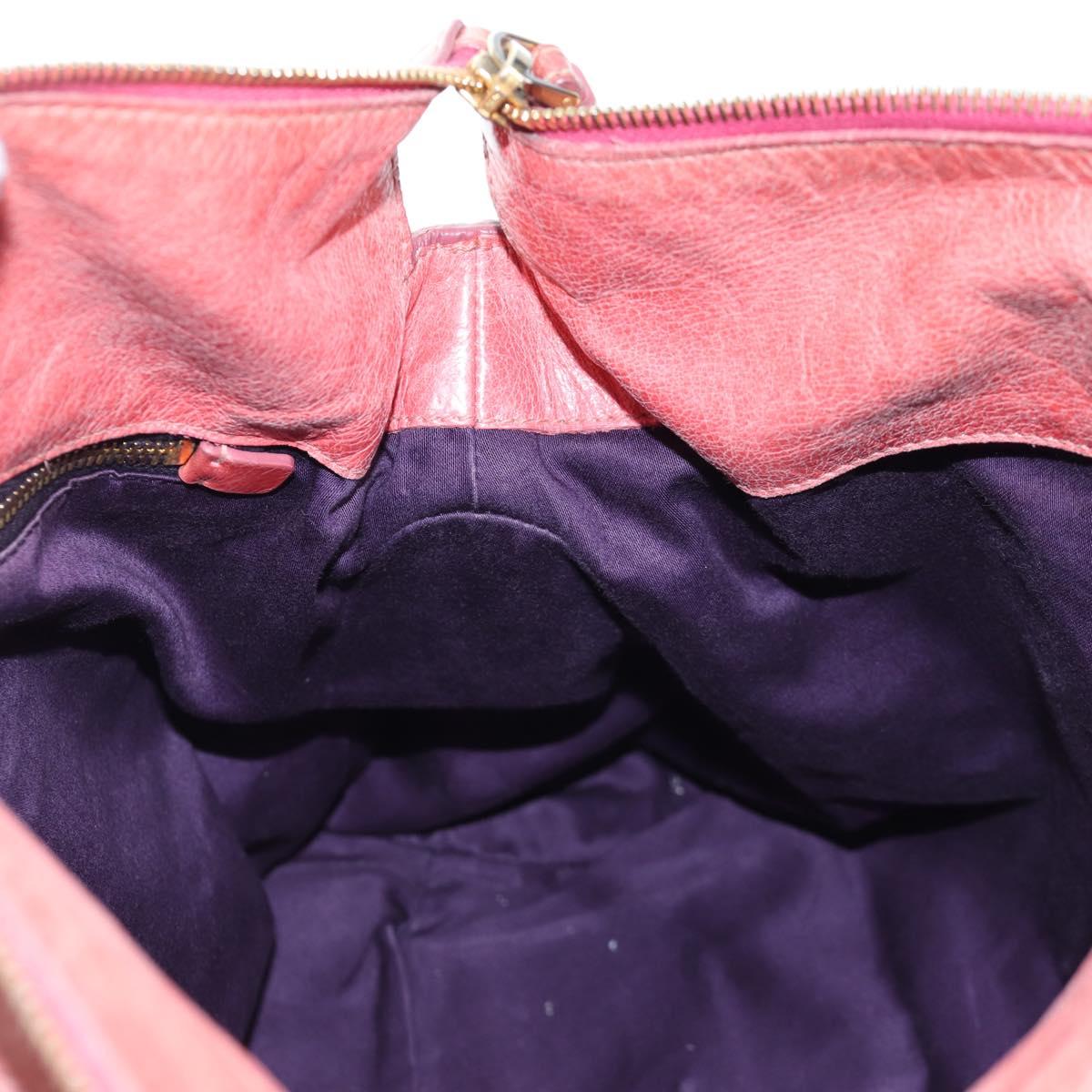 Miu Miu Hand Bag Vitello Lux Leather 2way Pink Gold Auth 199199V
