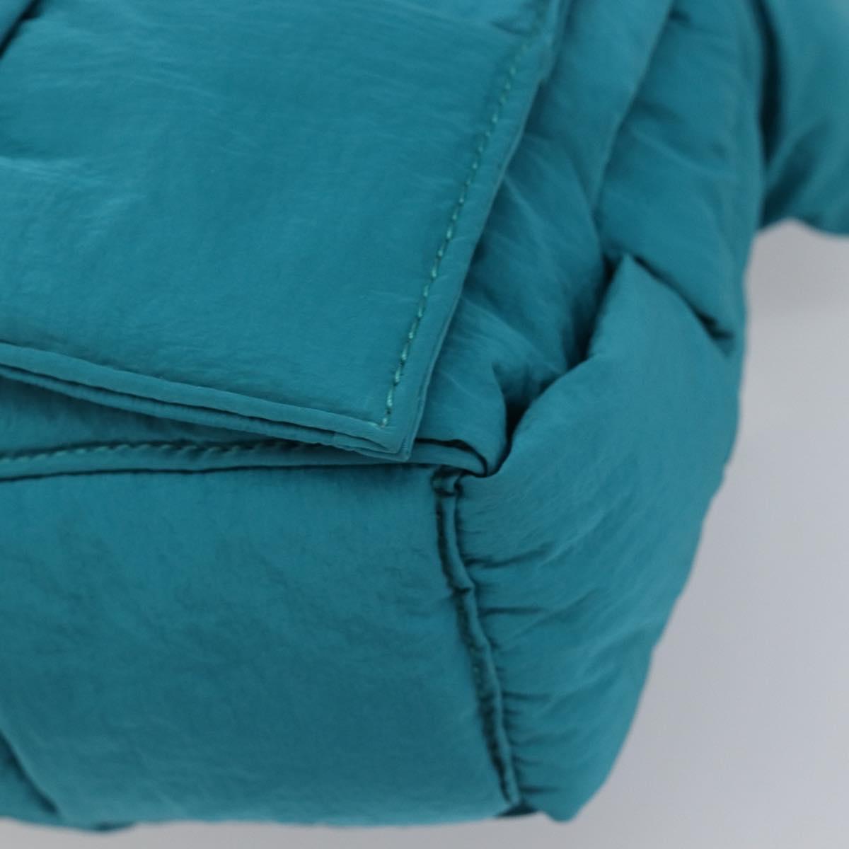 BOTTEGA VENETA MAXI INTRECCIATO Cassette Bag Nylon Turquoise Blue Auth 199207V