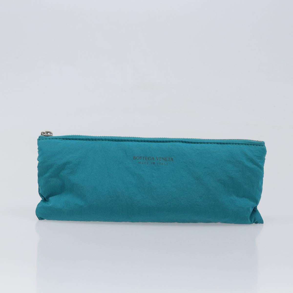 BOTTEGA VENETA MAXI INTRECCIATO Cassette Bag Nylon Turquoise Blue Auth 199207V