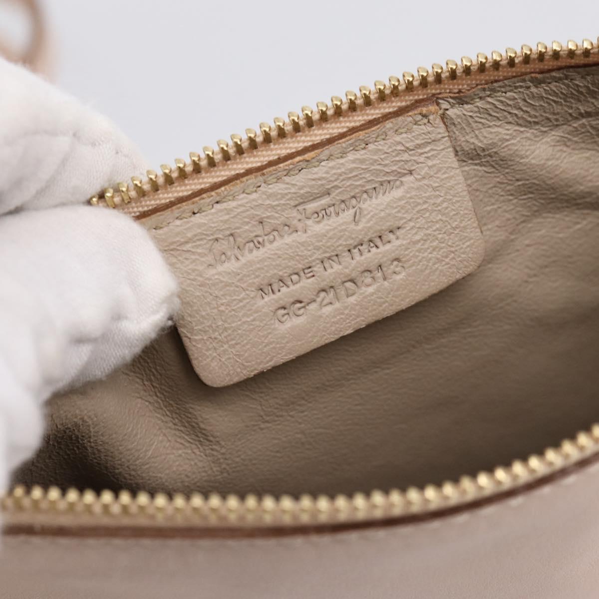 Salvatore Ferragamo Gancini Tote Bag Leather Pink Gold Auth 199216V
