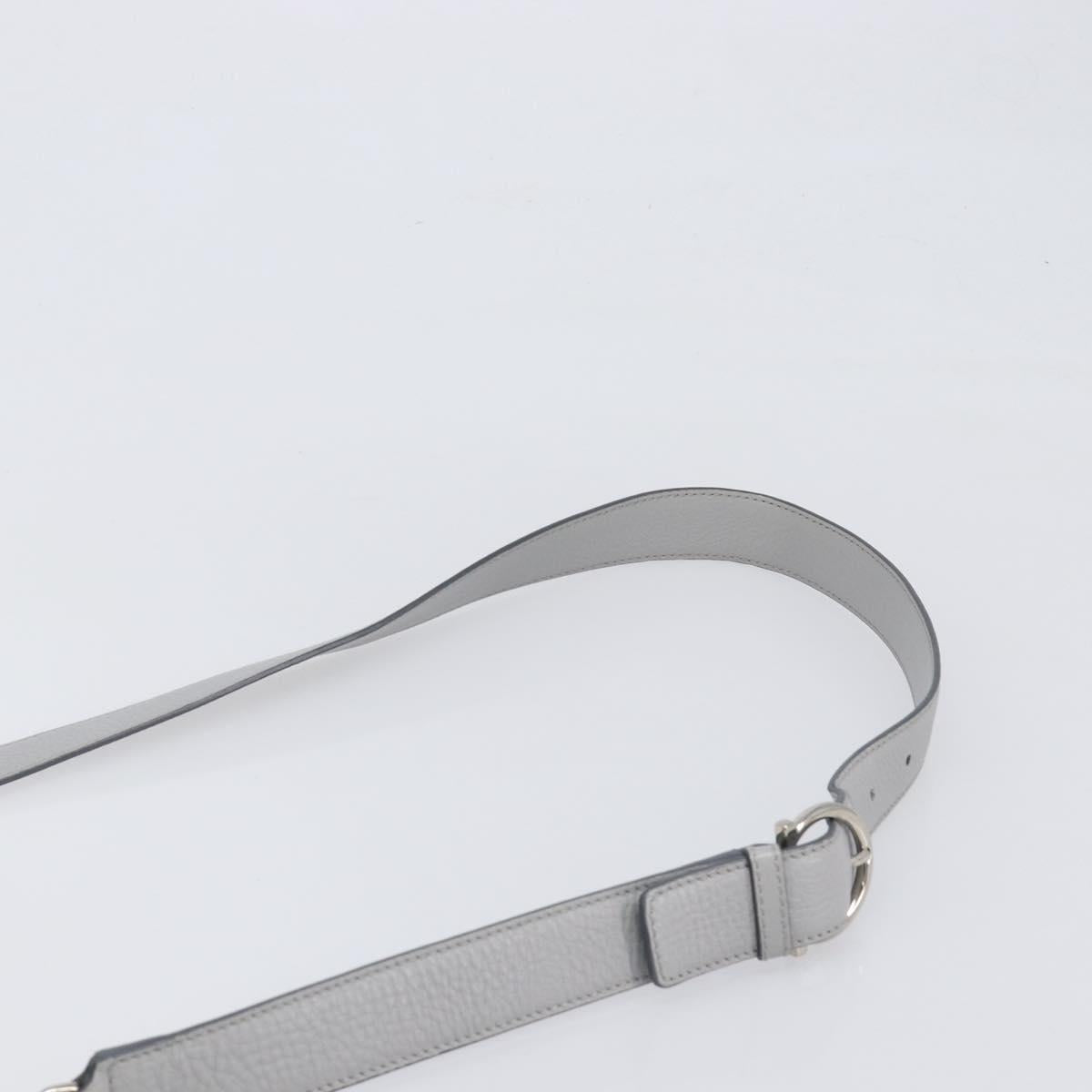 Salvatore Ferragamo Sofia Gancini Hand Bag Leather 2way Gray Silver Auth 199218V