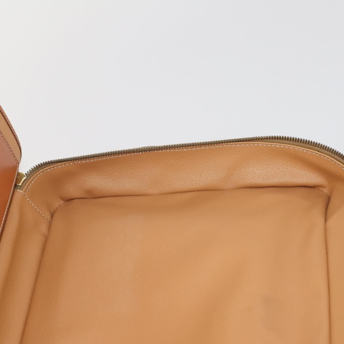 CELINE Macadam Canvas Hand Bag PVC Leather 2way Brown Gold Auth 199219