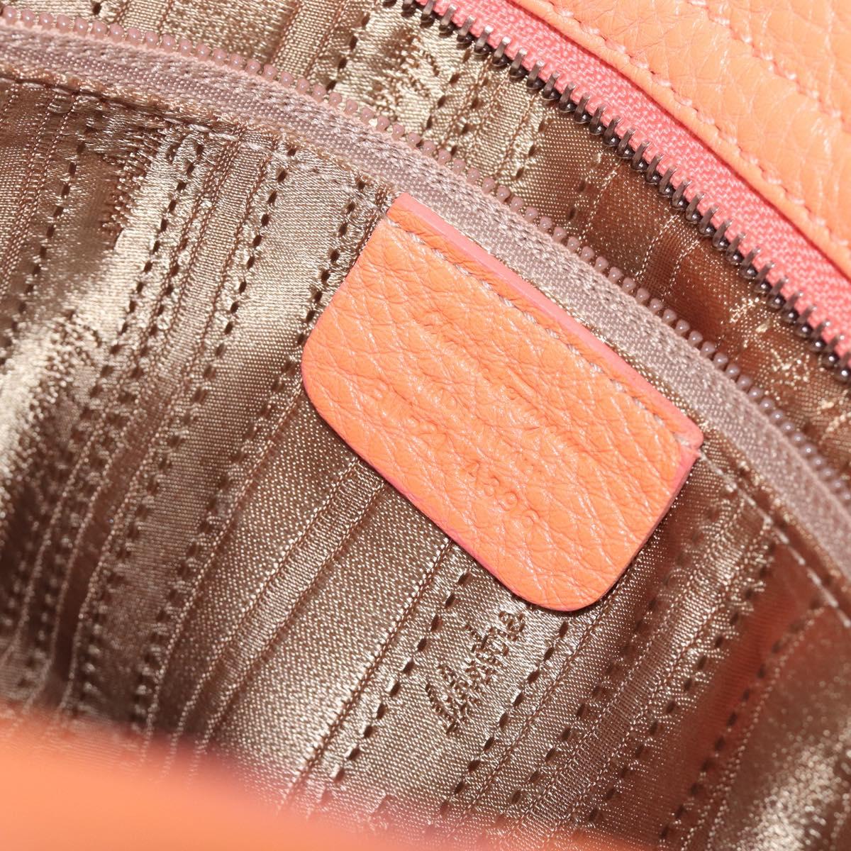 Salvatore Ferragamo Sofia Gancini Bag Leather 2way Orange Silver Auth 199221V
