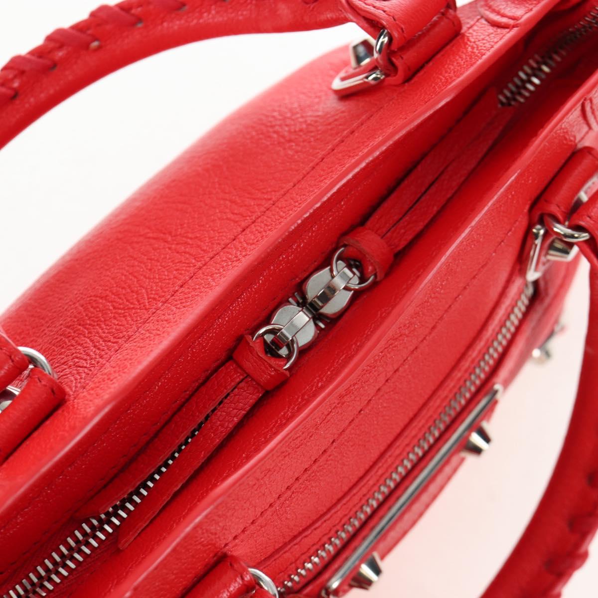 BALENCIAGA Metallic Edge Mini City Bag Leather 2way Red 390160 Auth 199223M