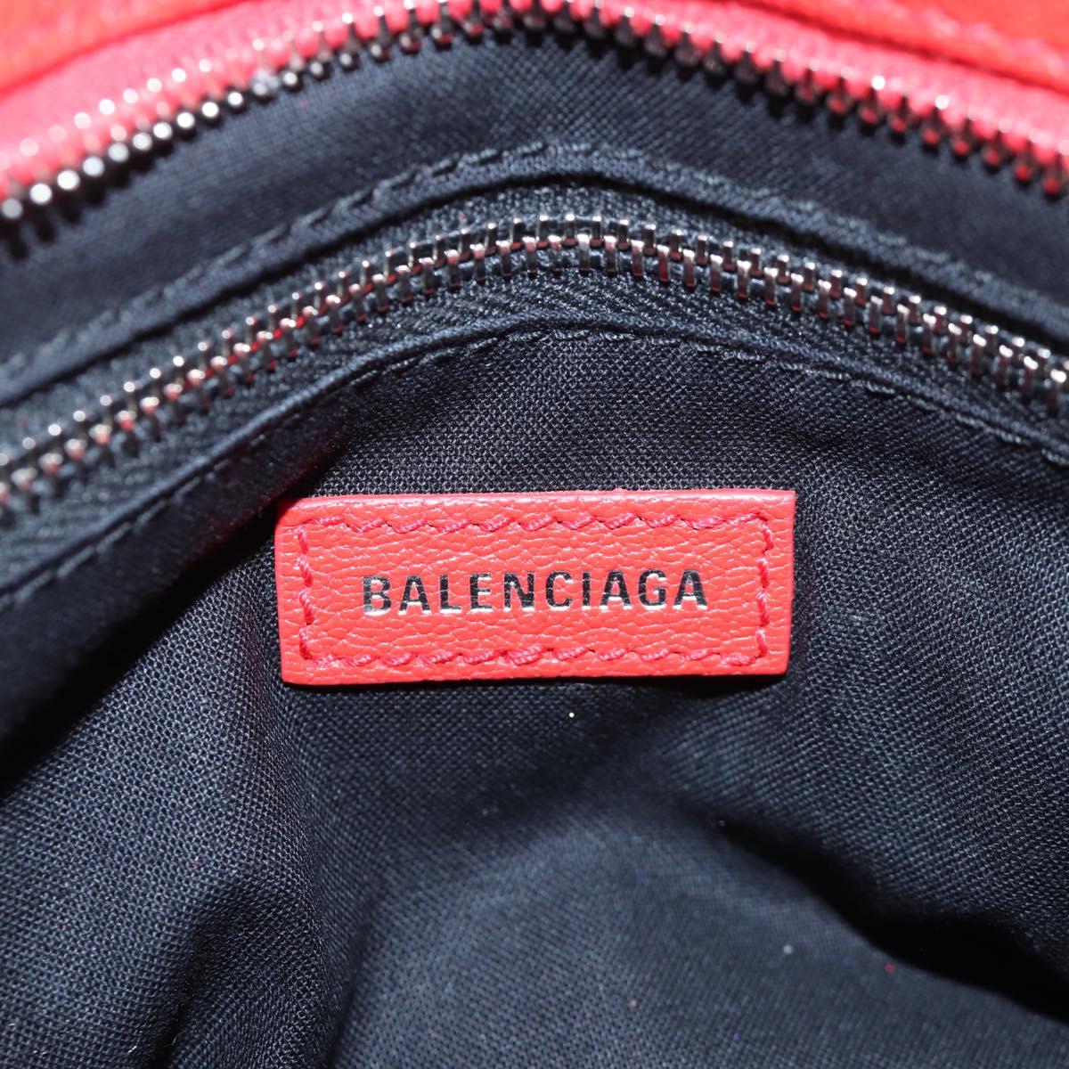 BALENCIAGA Metallic Edge Mini City Bag Leather 2way Red 390160 Auth 199223M