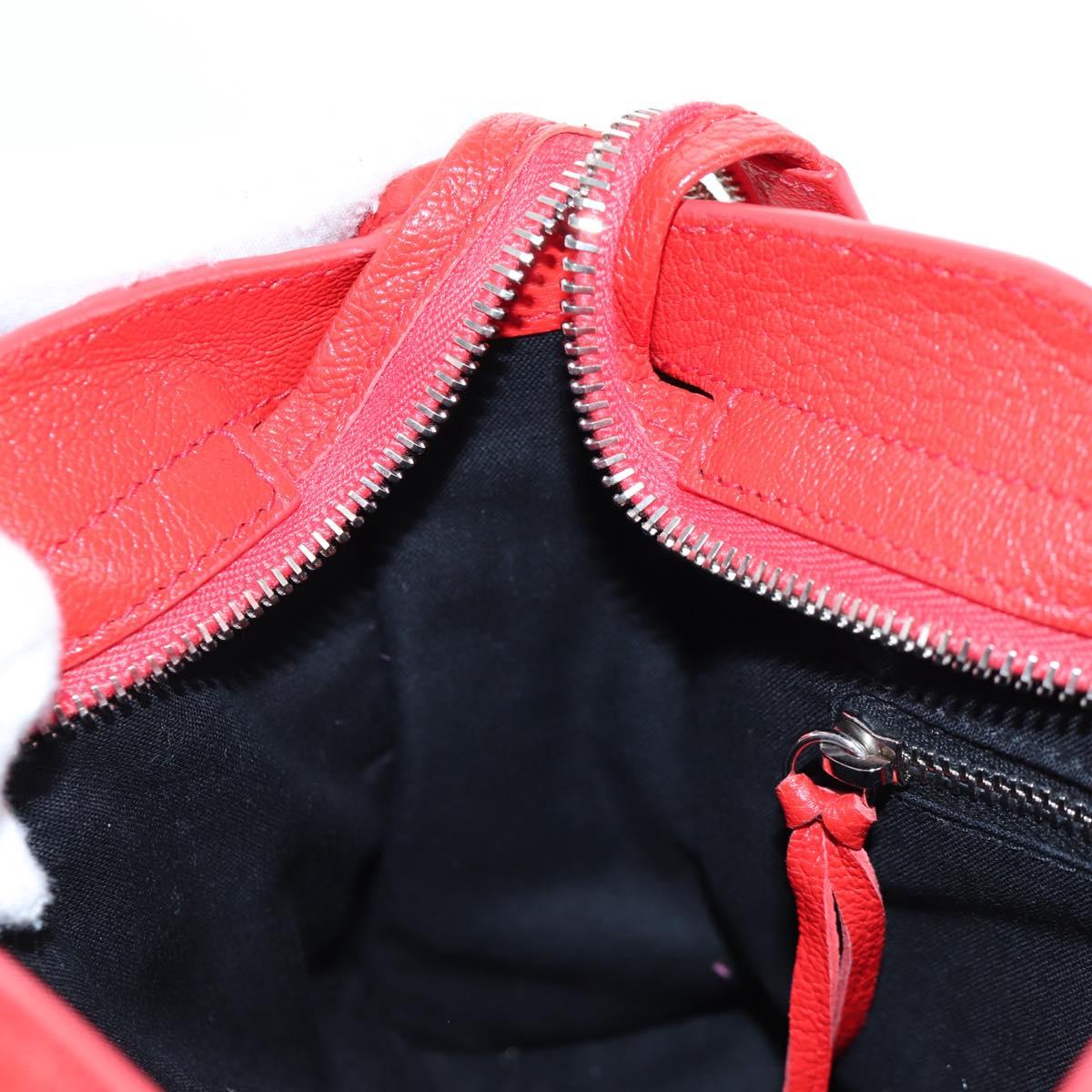 BALENCIAGA Metallic Edge Mini City Bag Leather 2way Red 390160 Auth 199223M